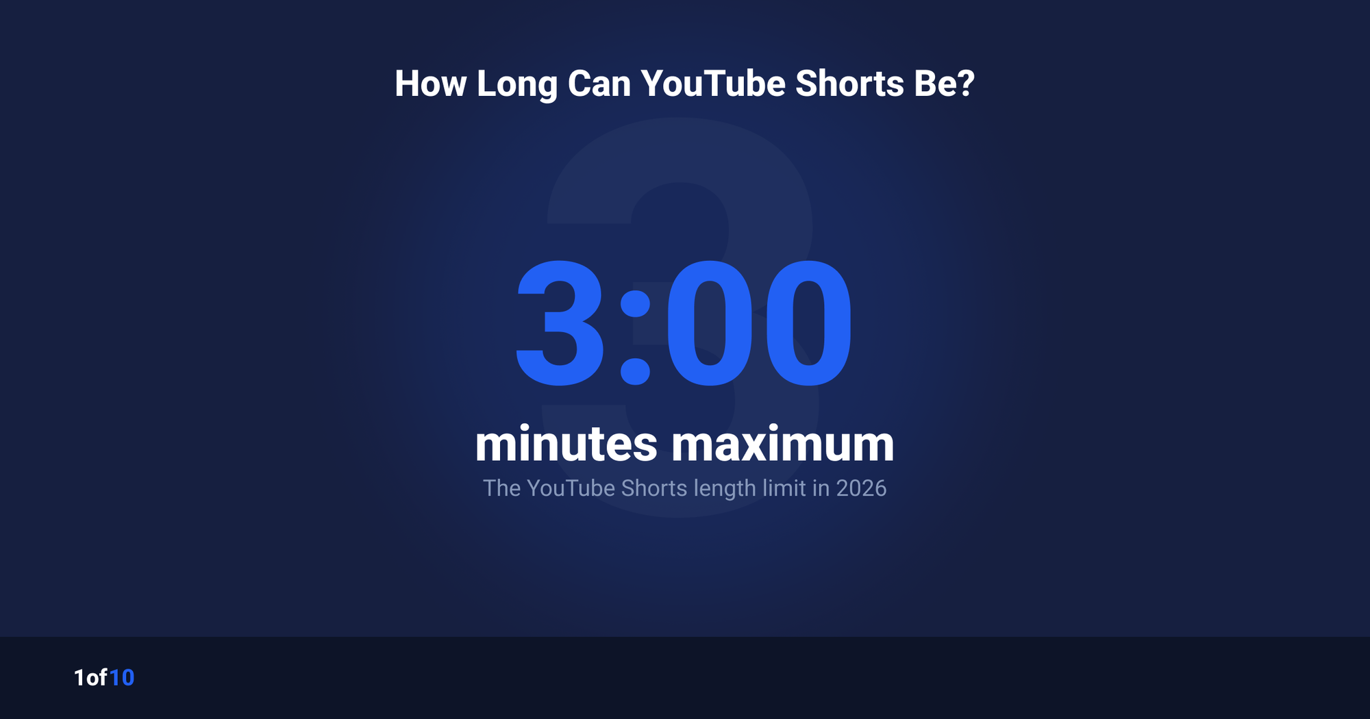 How long can YouTube Shorts be, showing the 3 minute maximum length rule for 2026