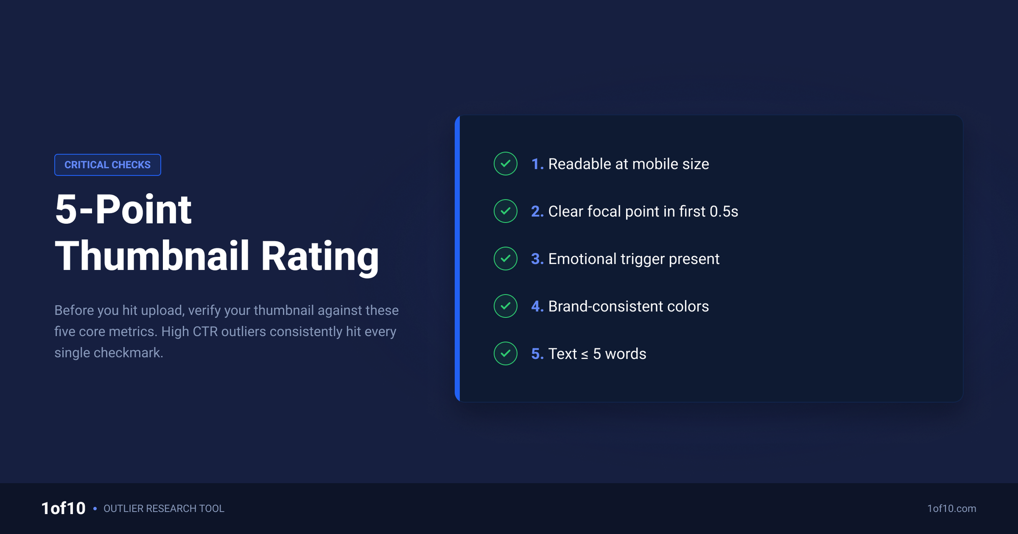 The 5-point thumbnail rating checklist