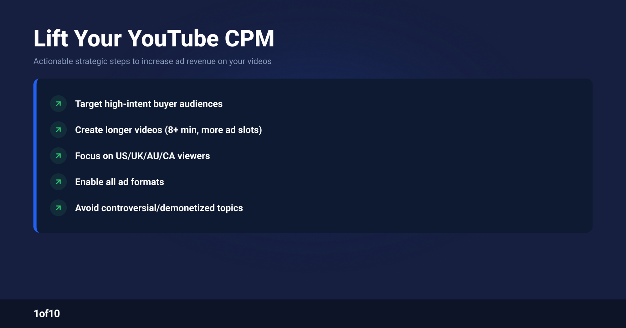 Checklist: lift your YouTube CPM