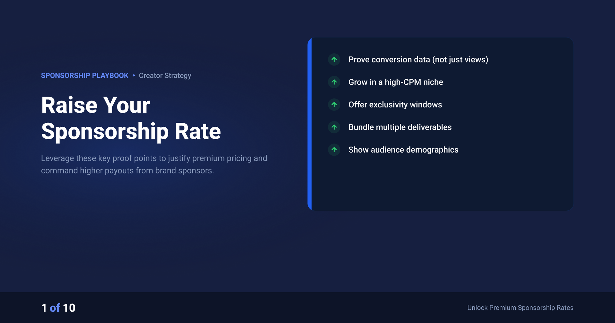 Checklist: raise your sponsorship rate