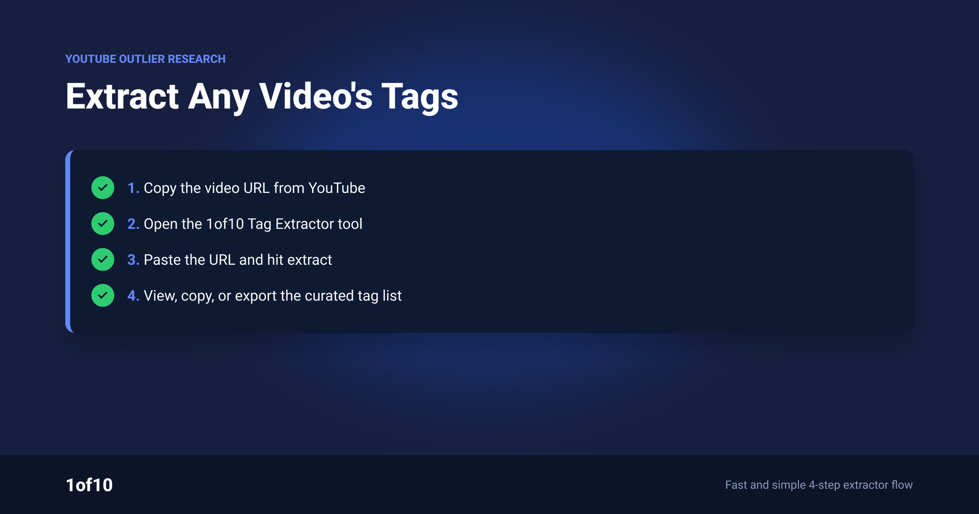 Checklist: extract any video's tags in seconds