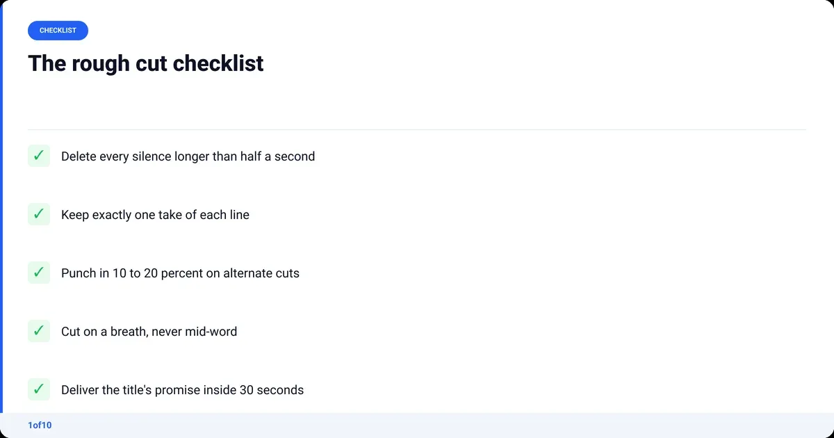 Checklist: The rough cut checklist