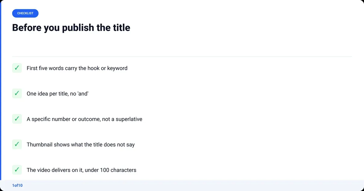 Checklist: Before you publish the title