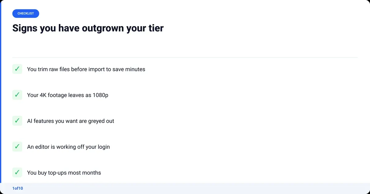Checklist: Signs you have outgrown your tier