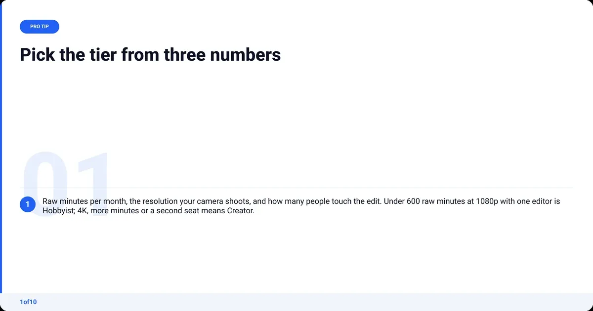 Pro tip: Pick the tier from three numbers