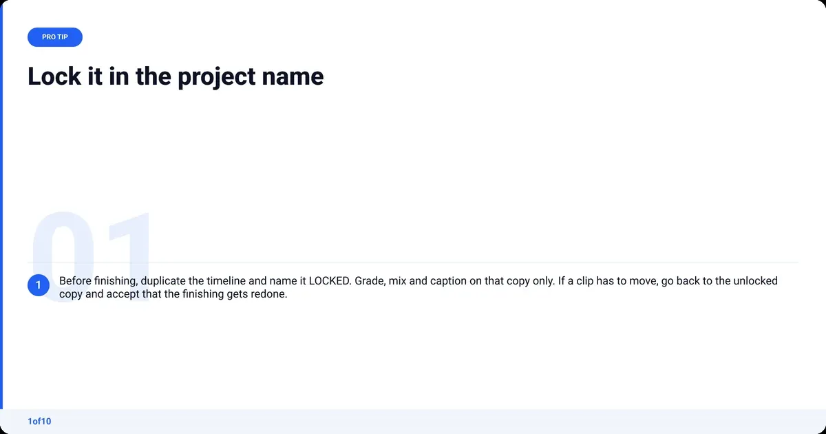 Pro tip: Lock it in the project name
