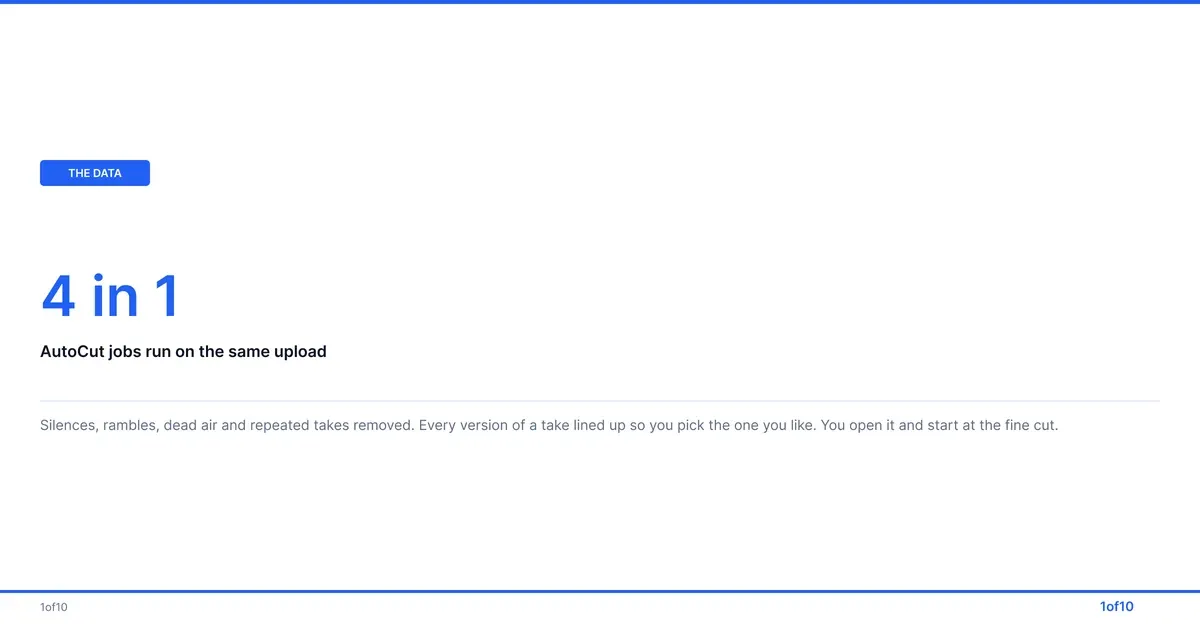 Stat: 4 in 1 AutoCut jobs run on the same upload