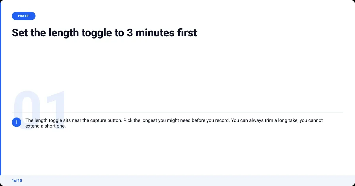 Pro tip: Set the length toggle to 3 minutes first