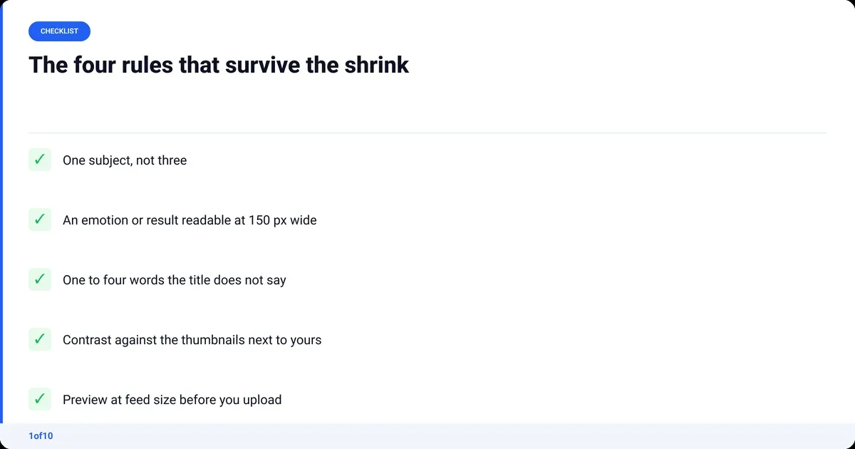 Checklist: The four rules that survive the shrink