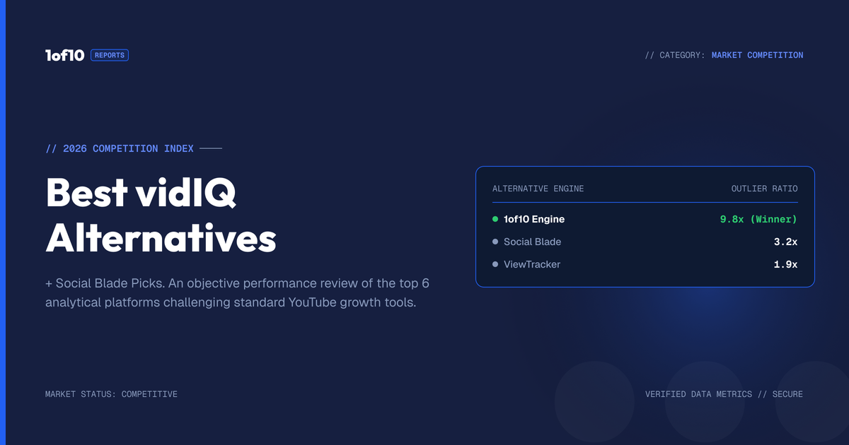 Best vidIQ Alternatives in 2026 (+ Social Blade Picks)
