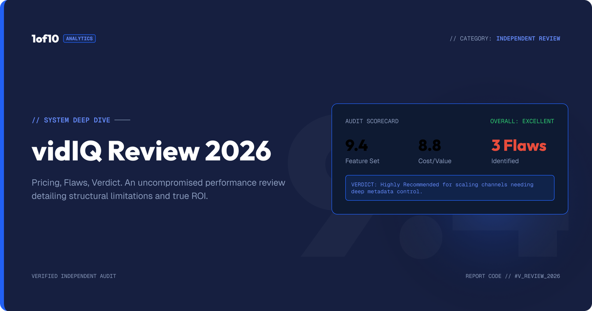 vidIQ Review 2026: Pricing, Flaws, Verdict
