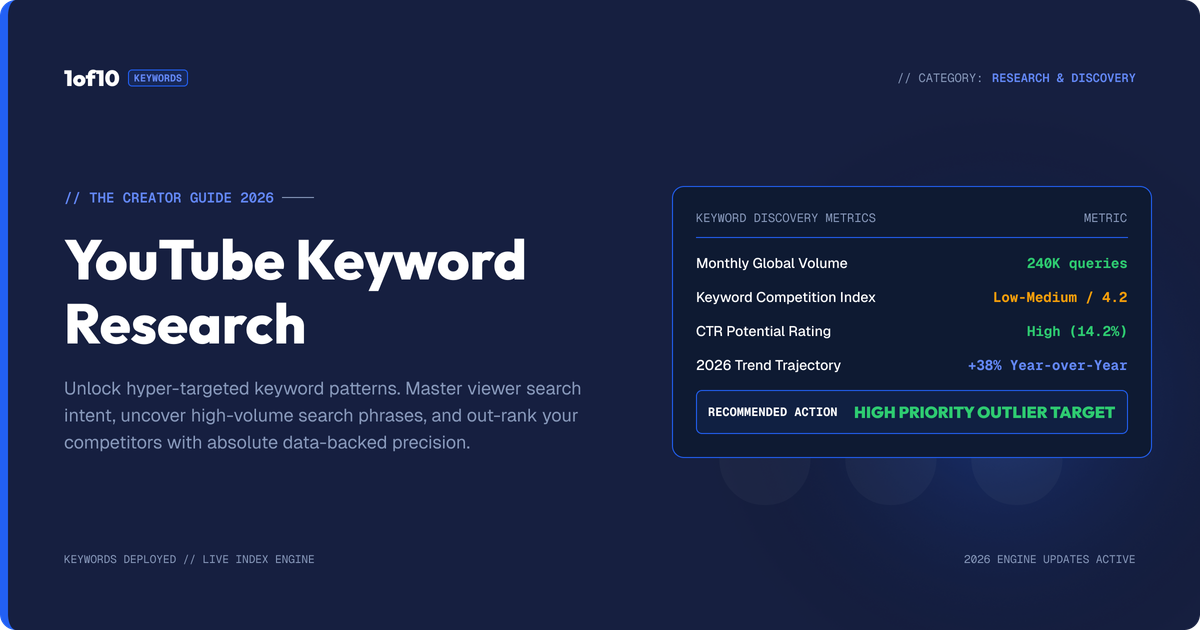YouTube Keyword Research: The Creator's Guide 2026