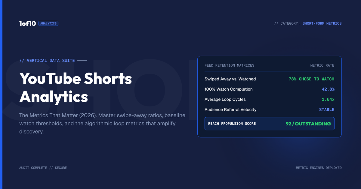 YouTube Shorts Analytics: The Metrics That Matter (2026)
