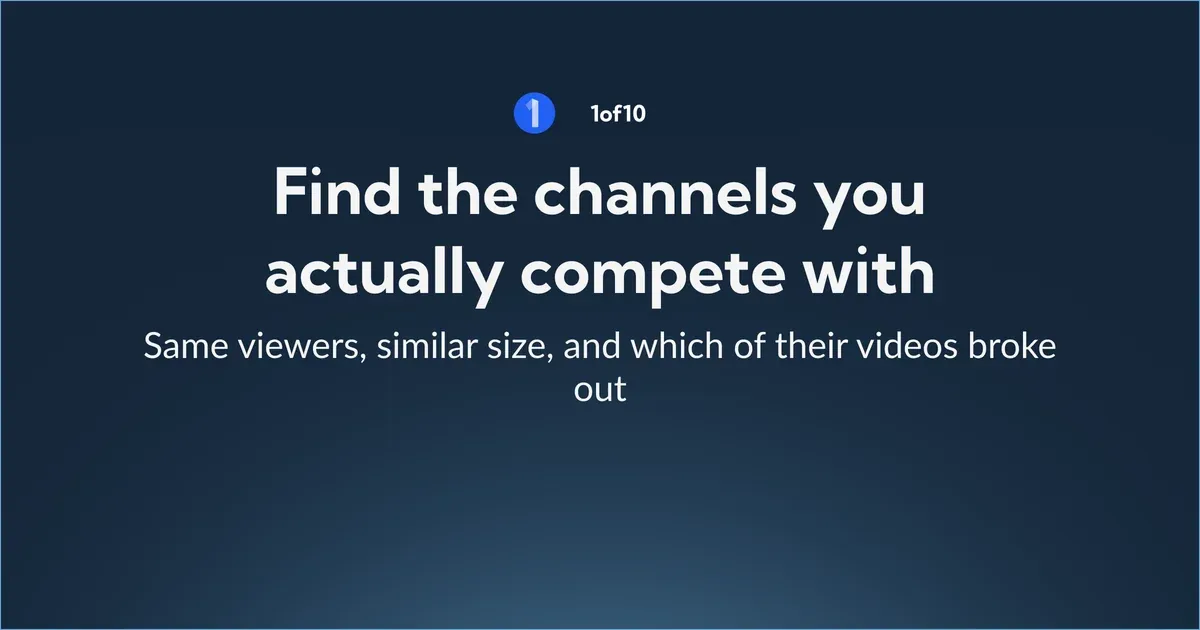 Find the channels you actually compete with: same viewers, similar size, and which of their videos broke out