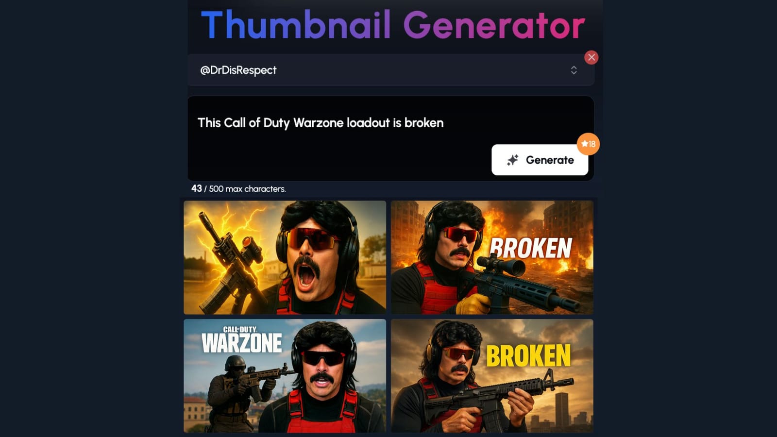 1 Click Ai Gaming Thumbnail Maker | 1of10